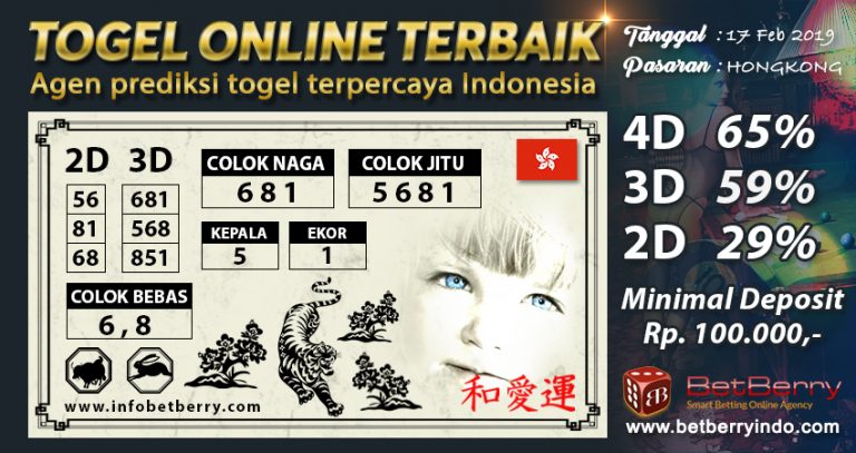 Prediksi Togel Hongkong Hari Ini 17 Februari 2019 Berrywin