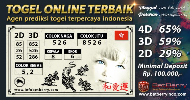 Prediksi Togel Hongkong Hari Ini 25 Februari 2019 Berrywin