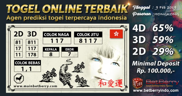 Prediksi Togel Hongkong Hari Ini 09 Februari 2019 Berrywin