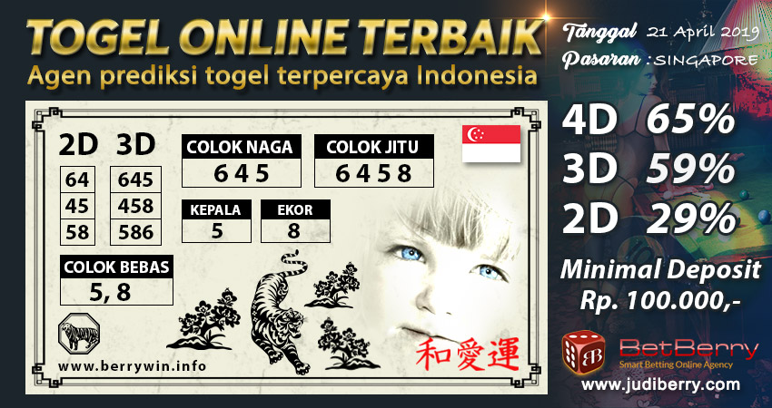 Prediksi Togel Singapore Hari Ini 21 April 2019 Berrywin